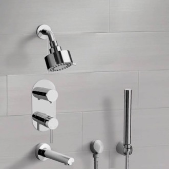 Tub and Shower Faucet Tub and Shower Faucet Set with Handheld Remer TSH61
